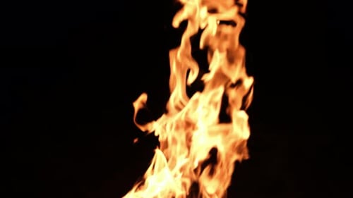 Slow motion fireplace fire