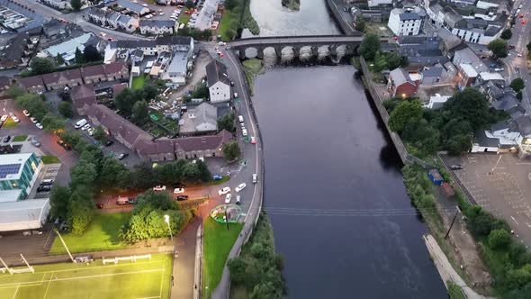Aerial View of the Bridge Over the Mourne River in Strabane in Northern ...