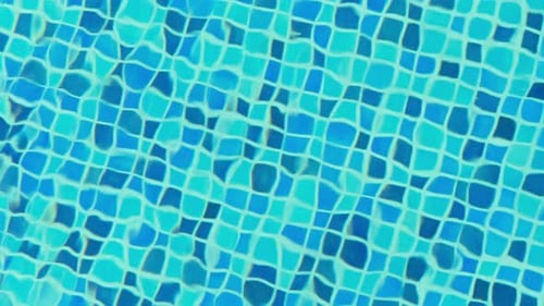 The View of Swimming Pool Water Surface at Sunset Sun Reflection