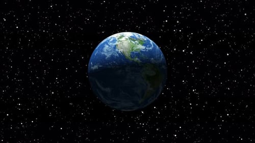 3d Earth planet. Spinning planet Earth in space 4k background.