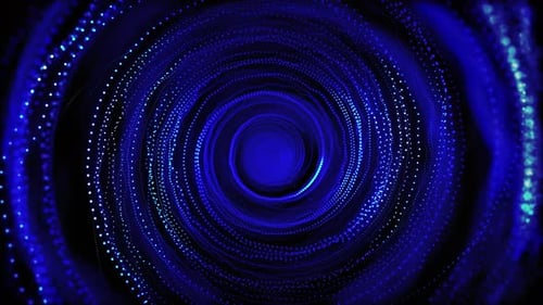 Abstract sci-fi blue tunnel. Wormhole absorbs cyberspace. 3D portal. Futuristic fantasy high-tech fu