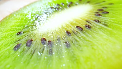 Beautiful a kiwi in macro video. 4K