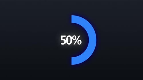 Loading Bar Circle Animation 50% 4K