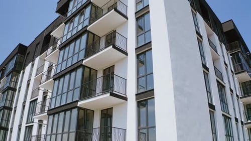 Modern Apartment Building Exterior on a Clear Day