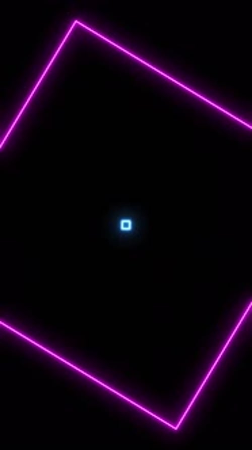 Glowing Neon Square Background Loop