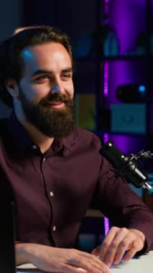 Vertical Video Content Creator Talking About Himself While Recording Video