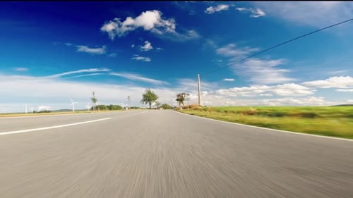 Car Speeding On Asphalt Road
