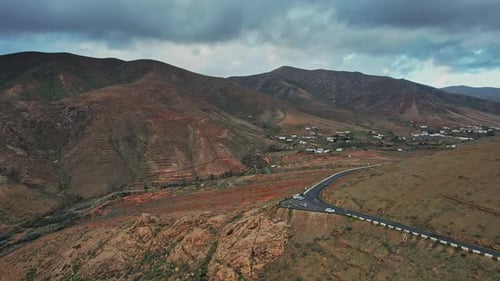 Explore the stunning volcanic landscape of Canary Islands from an aerial