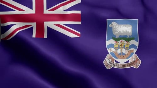 Falkland Islands National Flag Waving Animation