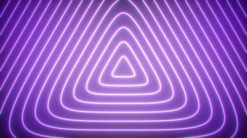 Glowing Neon Triangles Tunnel Loop Background Animation