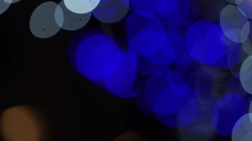 Defocused Blue and White Lights at Night