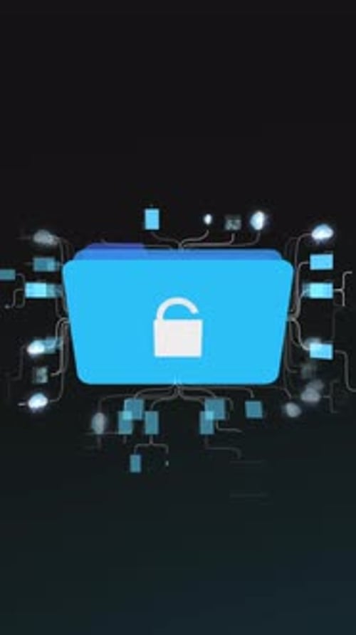 Vertical concept showing an open folder with multiple branching connections to cloud systems