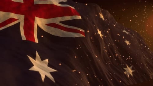 Australia national flag. Waving country symbol.