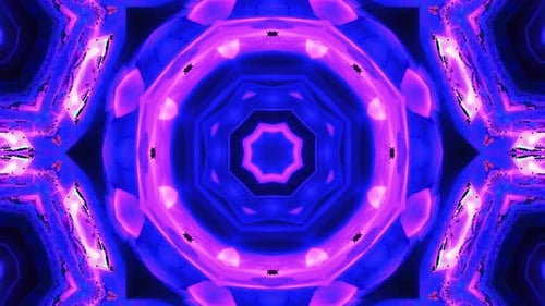 Vibrant Abstract Glowing Kaleidoscope Pattern Motion Background