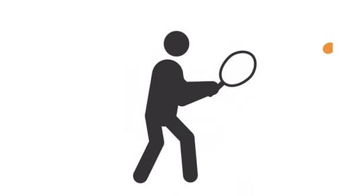 Tennis player stickman animation silhouette