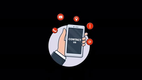 Vídeo de animación conceptual Contáctanos - Transparente