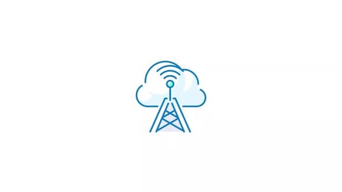 Modern Technology Cloud Network Transmission Animation