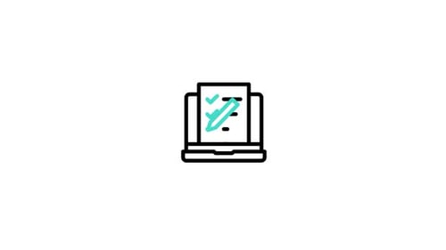 Digital Checklist on Laptop Screen Flat Design Animation