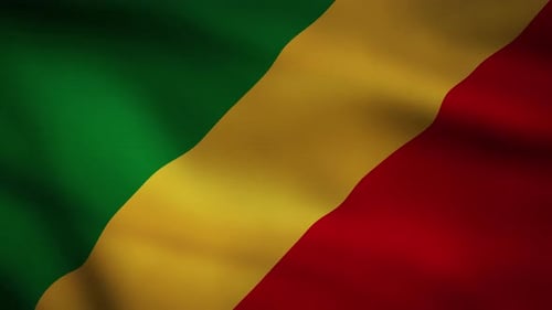 Republic of Congo National Flag Waving Animation Loop