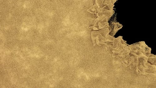 Fluid Golden Particle Wave Transition Reveal