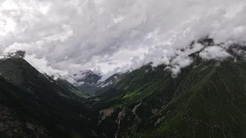 Clouds Moving Over Mountain Valley Timelapse
