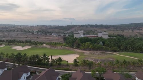 Luxury Houses and Golf Course in Tropical Resort