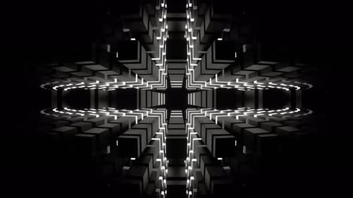 Schwarze und weiße Neonfarben bewegen sich im rechteckigen Hintergrund VJ Loop in 4K