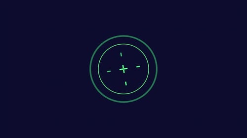 Animated HUD Infographic Element Crosshair Target in a Circle