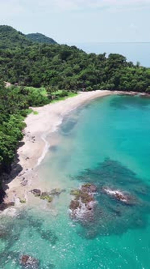 Close-up of a pristine beach with no people in Lo de Marcos, Riviera Nayarit, Mexico