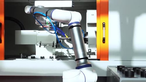 Automated Hand Milling Machine for Metal Modern Technological Factory Production of Parts on a