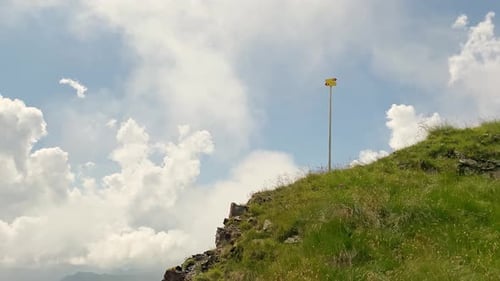 Hiking Trail Directional Arrow On Hilltop