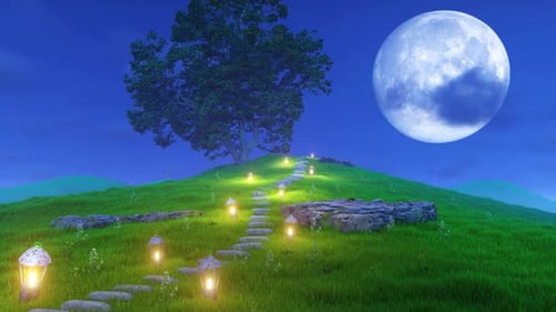 Árvore no topo da colina Lanterns (escadas) HD