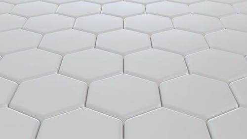 Elegant White Hexagons Grid Pattern Seamless Animation Background