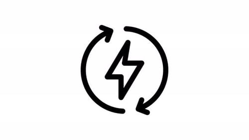 Looping Power Technology Icon in Flat Design Style