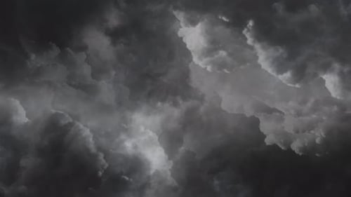 view of dark clouds in the dark sky.