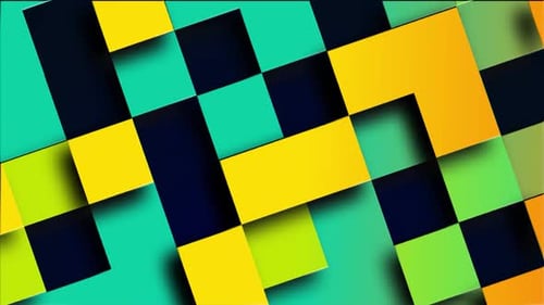 Gradient Square box Shape Animation With Gradient Color On Black Background, Geometric shape motion