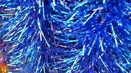 Sparkly Blue Tinsel Christmas Holiday Decoration