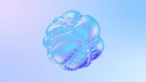 Abstract Iridescent Sphere Rotating on Gradient Background