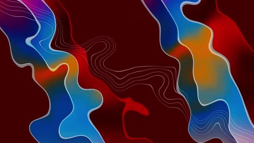 Abstract Fluid Organic Wavy Colorful Lines Background Loop