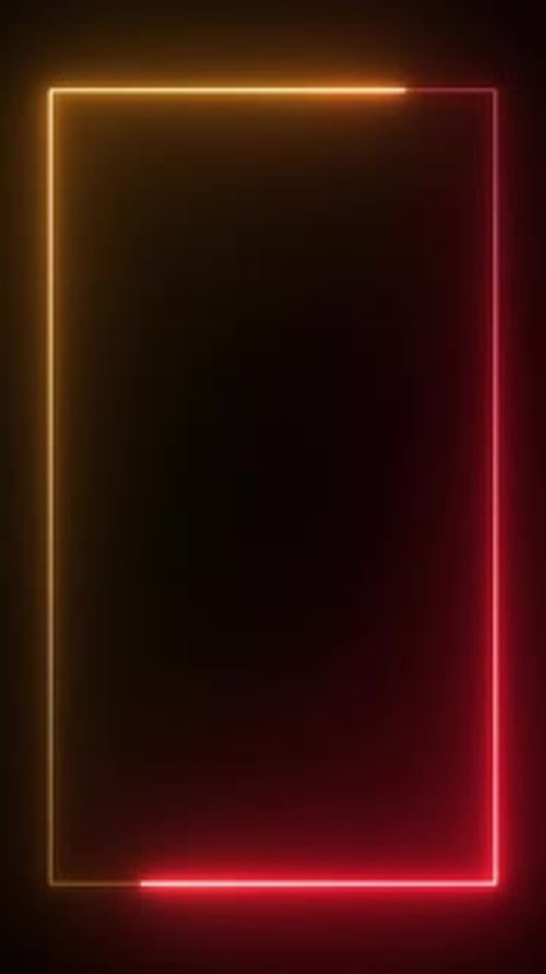Vertical Red And Golden Neon Frame Loop V6