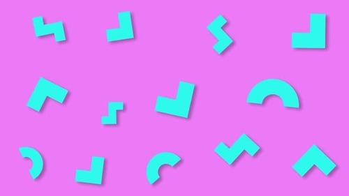 Blue shapes on a Pink Background Loop
