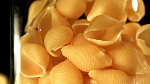Close Up of Raw Conchiglie Pasta Shells