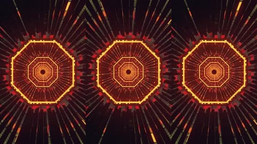 Digital Glitch Sci-Fi Tunnel Animation