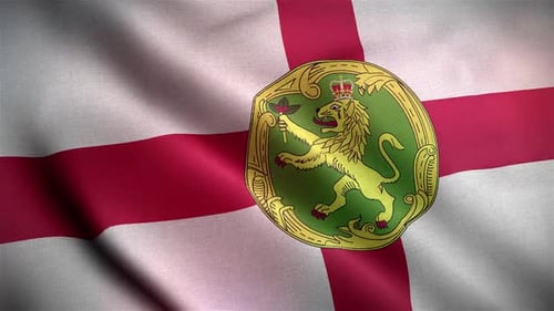 Guernsey Flag Waving Animation with Realistic Fabric Effect