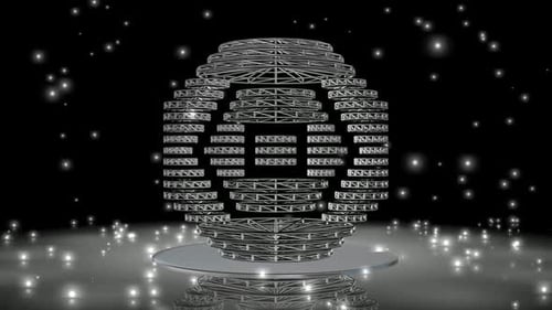 Abstract 3D Wireframe Sphere Forming Animation