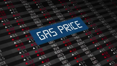 Gas Price Rising Concept And Stock Market Chart
