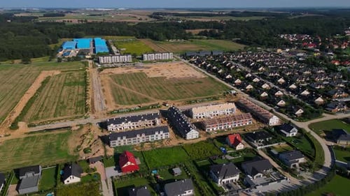 Aerial View of Residential Housing Development Under Construction