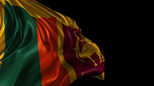 Sri Lanka National Flag Waving in Realistic Smooth Motion