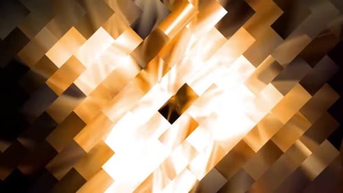 Golden Abstract Geometric Light Effect Loop