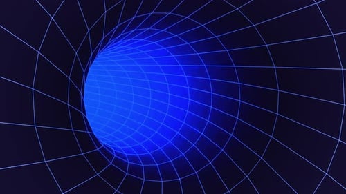 Esfera azul con líneas de rejilla que irradian
